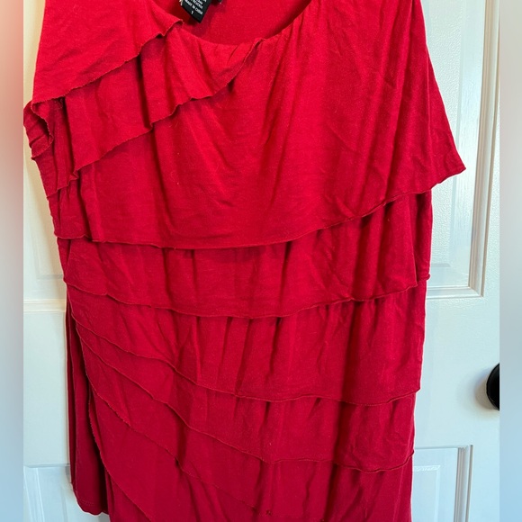 Torrid Red Ruched Tiered Tank Top - Picture 2 of 4